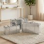 Photo of shiny storage box - set of 3 - silver - wood