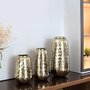 Photo of ripon vase - gold hammered effect - set of 3 - metal