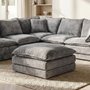 Photo of solaya footstool - square - grey fabric
