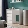 Photo of osaka desk - 4 drawer - white matt fluted