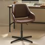 Photo of parker swivel office chair - adjustable height - brown and black - faux leather and metal