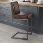Photo of brooklyn barstool with back - set of 2 - brown faux leather
