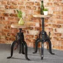 Photo of cosmo side table - round - cart style - industrial style - wooden and metal
