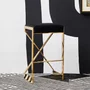 Photo of azalea barstool - set of 2 - black velvet fabric with gold metal
