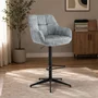 Photo of jade barstool - set of 2 - adjustable gas lift - stone blue and black - fabric and metal