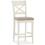 Photo of montreux barstools - set of 2 - x back - grey bonded leather - soft grey