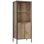 Photo of stretton industrial bookcase - 2 door - storage - rustic oak effect