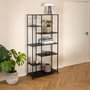 Photo of newcastle shelving unit - open - wide - black
