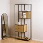 Photo of seaford shelving unit - 2 drawer - tall - oak and black metal