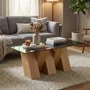 Photo of newton coffee table - smoked glass and oak