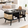 Photo of noah coffee table - 110cm - black and rattan