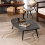 Photo of coffee table - black - small - low - recycled teak wood and metal