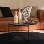 Photo of coffee table - round - brown and black - mango wood and metal
