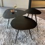 Photo of brix loua coffee table - triangle - set of 3 - black - mango wood and metal