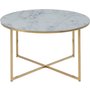 Photo of alisma coffee table - round - white marble - gold legs