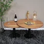 Photo of coffee table - round - mango wood - set of 2