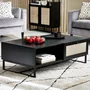 Photo of padstow coffee table - 120cm - black and rattan