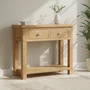 Photo of appleby console table - 2 drawer - small - oak