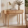 Photo of curved console table - 2 drawer - fluted - natural - pine wood