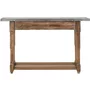 Photo of elementary console table - grey metal and antique wood