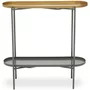 Photo of korba console table - oval - grey and gold metal