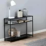 Photo of seaford console table - with shelves - black melamine and metal