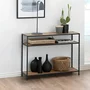Photo of seaford console table - with shelves - oak and black metal