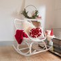 Photo of rocking chair - white - rattan and bamboo wood