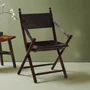Photo of inca chair - black leather with teak wood - folding