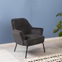 Photo of melissa lounge chair - dark grey velvet fabric