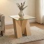 Photo of newton lamp table - glass and oak