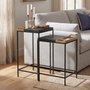 Photo of jiran side table - 2 tier - serving tray - square - black and gold - metal