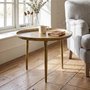 Photo of csaba side table - tray top - round - gold - aluminium