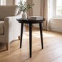 Photo of side table - tray top - round - black - aluminium