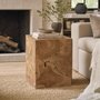 Photo of puzzle cube side table - square - natural - teak wood