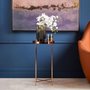 Photo of allure tall side table - round - clear mirrored - rose gold legs