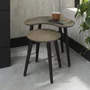 Photo of vintage weathered oak & peppercorn nest of lamp tables - set of 2