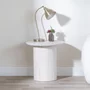 Photo of bern round end table - white washed oak - fluted - drum base