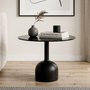 Photo of brix isa side table - round - large - black - glass and metal