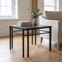 Photo of sarzana side table - square - black - marble and metal