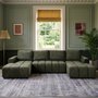 Photo of shanghai luxury u shape corner sofa bed - green fabric