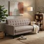 Photo of milton sofa bed - 2 seater - tufted backrest - brown - fabric