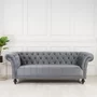 Photo of chester sofa - 3 seater - grey velvet fabric