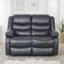 Photo of conrad manual recliner sofa - black leather - 2 seater