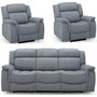 Photo of linden electric recliner sofa set - grey fabric - 3+1+1 seater