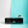 Photo of acier metal tv unit - 2 door - black - 150cm