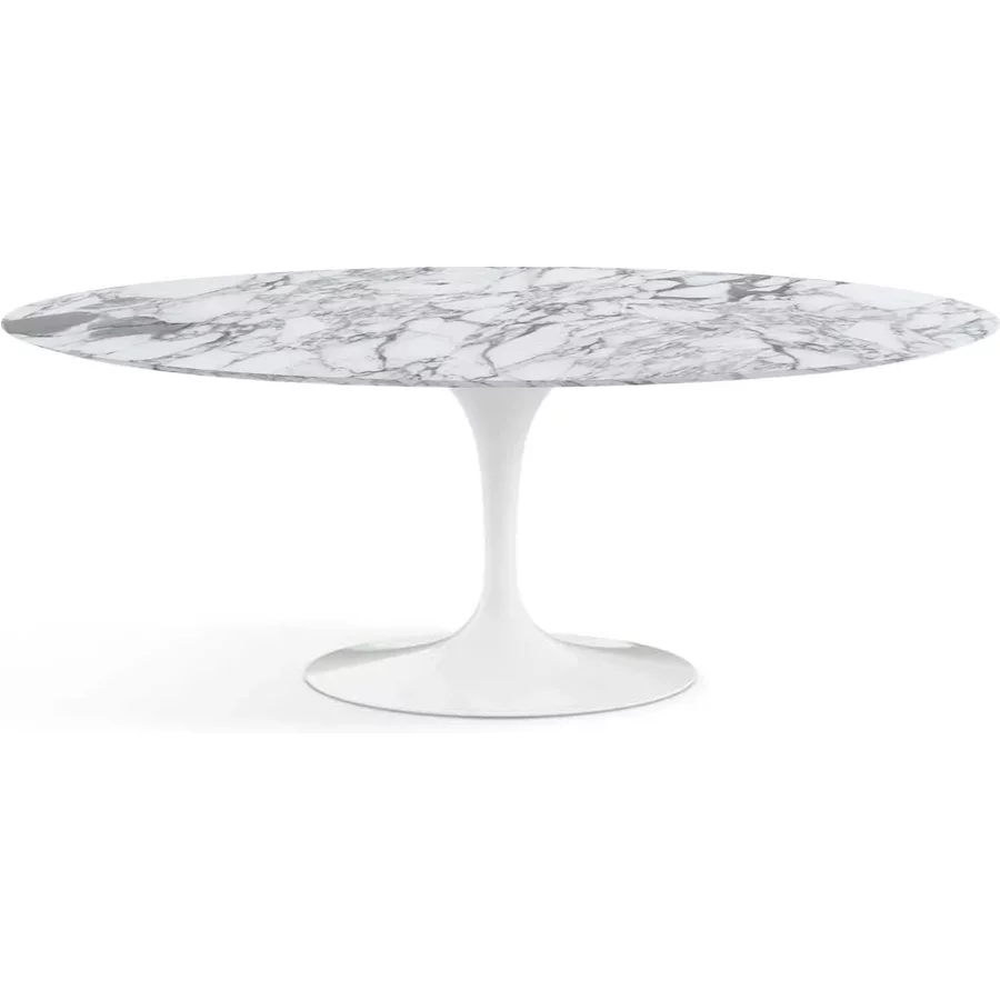 Knoll - Saarinen Tulip Esstisch oval Ø 198 cm, weiß / Mamor Arabescato Knoll International Saarinen Tulip Esstisch oval Ø