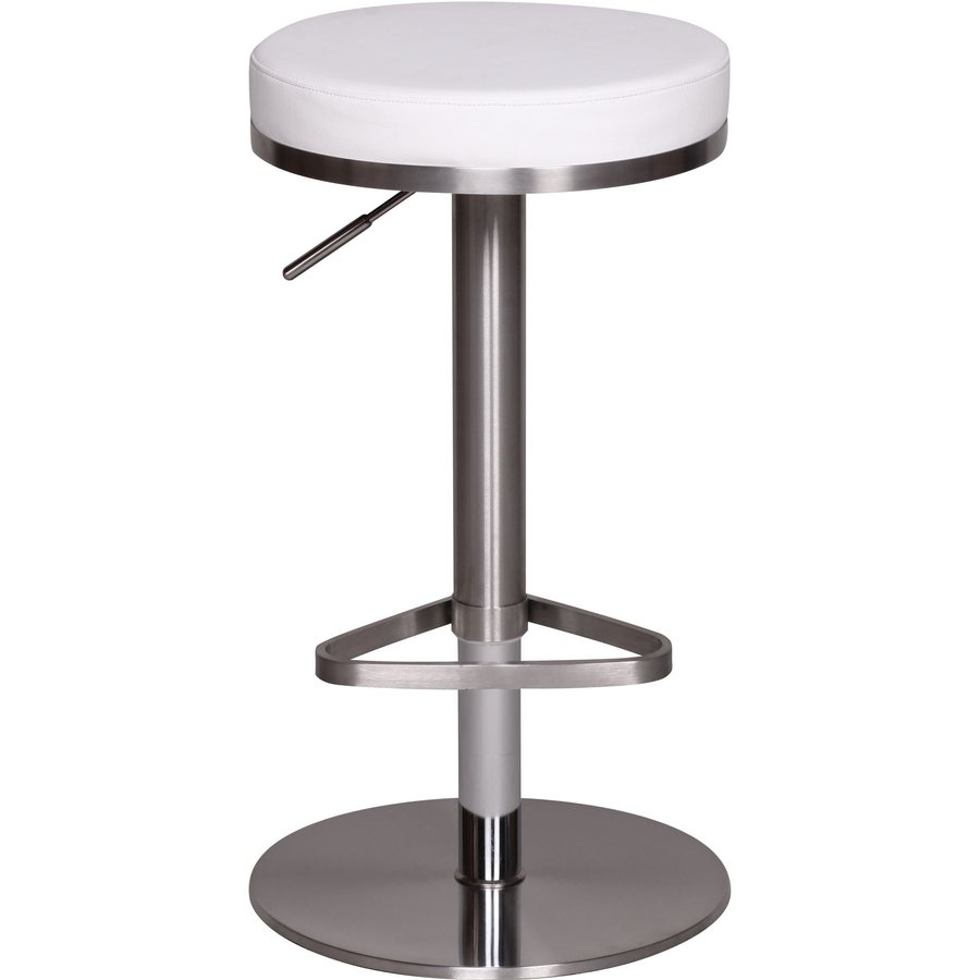 FineBuy Barhocker Edelstahl höhenverstellbare Sitzhöhe 57 - 82 cm, Barstuhl Modern 360° Drehbar, Tresenhocker mit Standfuß, Design Bistrohocker Hoch, Tresenstuhl-Sitz Gepolstert