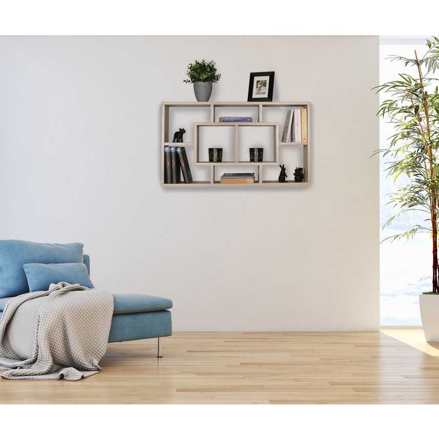 FineBuy Wandregal PAOLA 85 x 47,5 x 16 cm MDF-Holz Hängeregal modern, Design Wandboard freischwebend, Holzregal offen zum Hängen