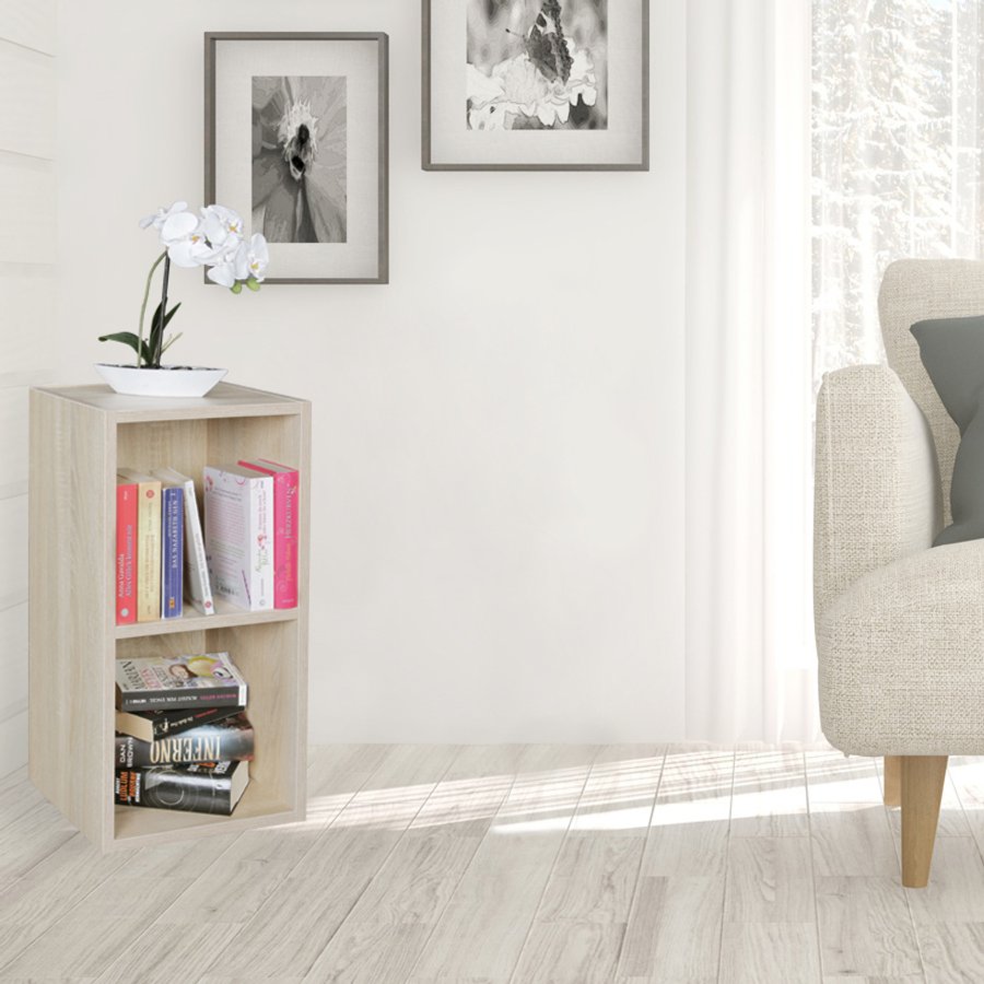 FineBuy Standregal Holz 30x60x30 cm Modern Regal Klein, Wandregal Ablageregal Schmal, Kleines Bücherregal 2 Ablagefächer, Schmales Design Holzregal Nischenregal